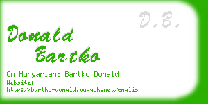 donald bartko business card